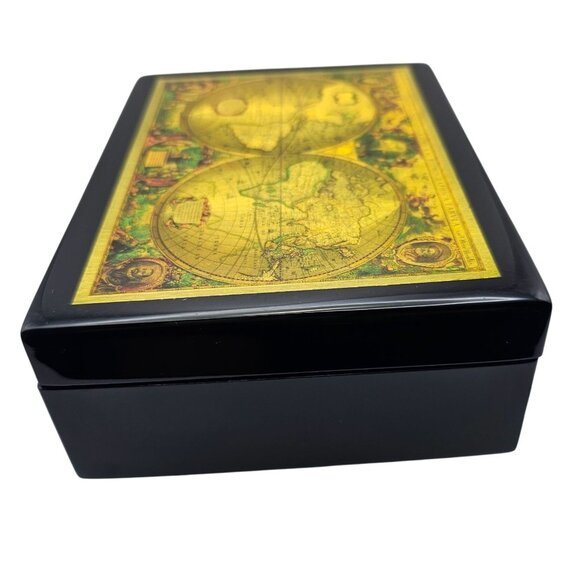 Pacific Connections Old World Map Lacquer Box - Picture 13 of 16